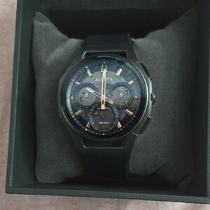 Bulova Black and Gold Chronograph Watch